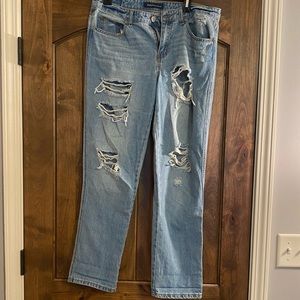 Light Wash Ripped Boyfriend Jeans